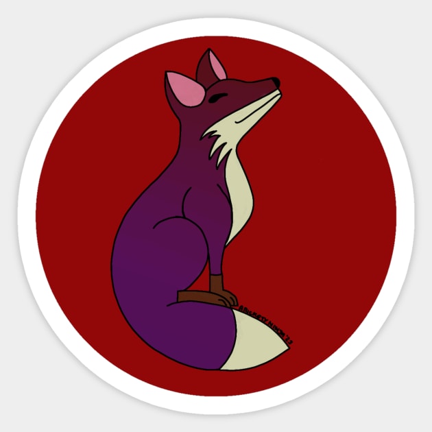 Happy Fox - Ombre Purple Sticker by A Rickety Ninja